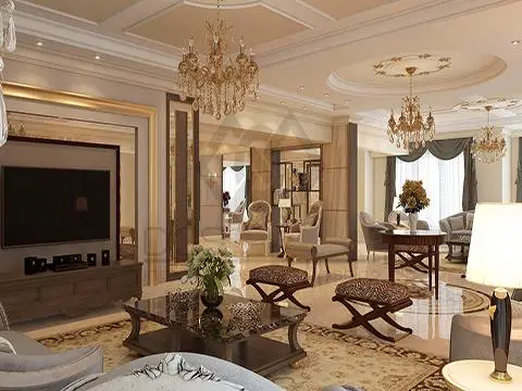 تصميم داخلي لغرف الاستقبال في العبور